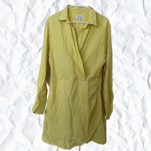 & OTHER STORIES Collared Yellow Mini Wrap Dress - size 12 - Picture 2 of 4